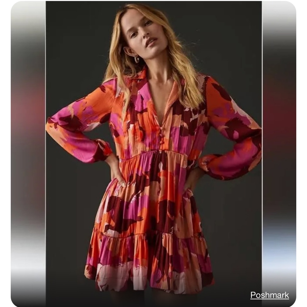 Maeve Tiered Long Sleeve Dresss